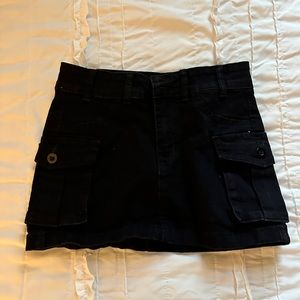 Black cargo skirt